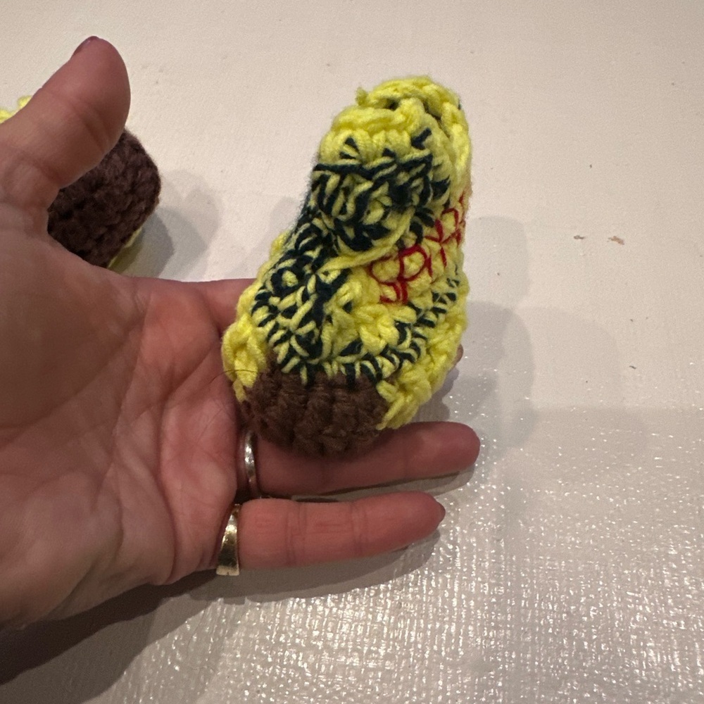 Handmade Crochet Kids Shoes - Green and Brown - Picture 4 of 9